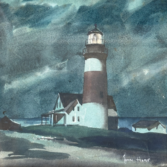 Choice watercolor of Sankaty Head Light by Hare