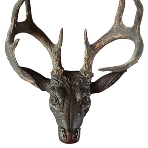 Stag Head Wood Carving by James Walter Folger