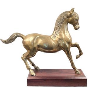 Large Vintage Cast Brass Horse Sculpture