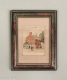 Vintage Watercolor Painting of Nantucket Old Customs House by D & R Beers