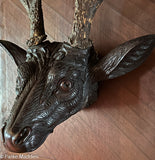 Stag Head Wood Carving by James Walter Folger