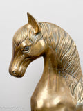 Large Vintage Cast Brass Horse Sculpture