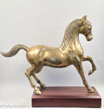 Large Vintage Cast Brass Horse Sculpture