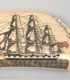 Antique Scrimshaw Masterpiece by Edward Burdett