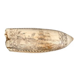 Antique Scrimshaw Whale's Tooth with Whaleship