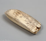 Antique Scrimshaw Whale's Tooth with Whaleship