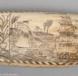 Antique Scrimshaw Whale's Tooth with Whaleship