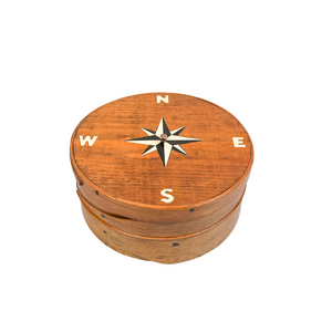 Antique Pantry Box with Compass Rose Inlay