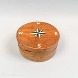 Antique Pantry Box with Compass Rose Inlay