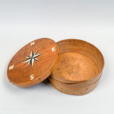 Antique Pantry Box with Compass Rose Inlay