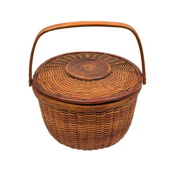 Rare Covered Nantucket Basket by Charles Ray