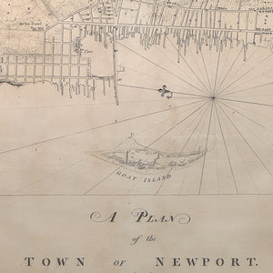 Rare 18th C. Newport Map