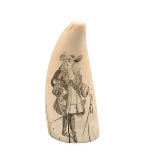 Antique Scrimshaw Tooth of Louis XIV