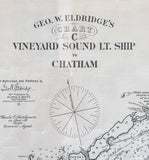 Eldridge's Vineyard Sound Lt. Ship to Chatham Chart 1917