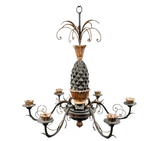 Vintage Carved Wooden Pineapple Chandelier