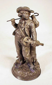 Antique pewter figure of STREET MUSICIAN