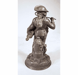 Antique pewter figure of STREET MUSICIAN